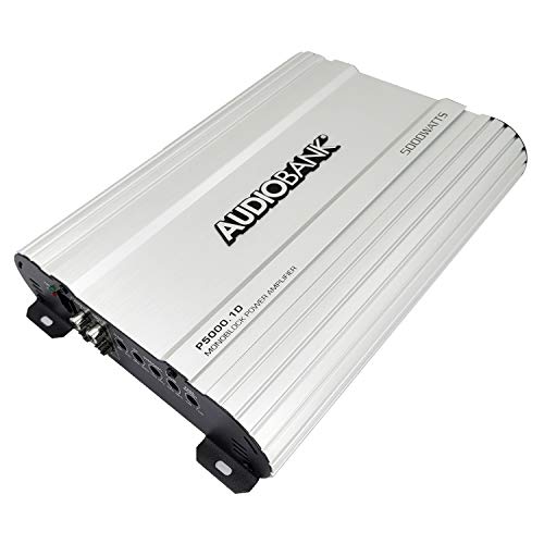 Audiobank Audio System P5000.1 Monoblock Car Amplifier - 5000 Watt Amp, 2/4 Ohm Stable, Class A/B, Mosfet Power Supply, Remote Subwoofer Control, Subwoofer Amplifier with Blue Amplifier Kit Bundle Audiobank Audio System P5000.1 Monoblock Car Amplifier - 5000 Watt Amp, 2/4 Ohm Stable, Class A/B, Mosfet Power Supply, Remote Subwoofer Control, Subwoofer Amplifier with Blue Amplifier Kit Bundle